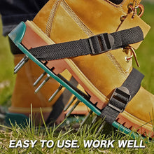 Lawn Aerator Spiked Sandals – Green Studded Garden Grass Shoes (1 Pair)