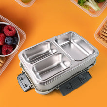 3-Compartment Stainless Steel Lunch Box (1 Pc)