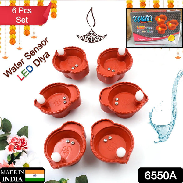 Water Sensor Diyas for Diwali Decoration | Diyas for Home Decoration| Diwali Decoration Items for Home Decor Diyas | Diwali LED Diyas Candle with Water Sensing Technology E-Diya, Diwali (6Pc Set)